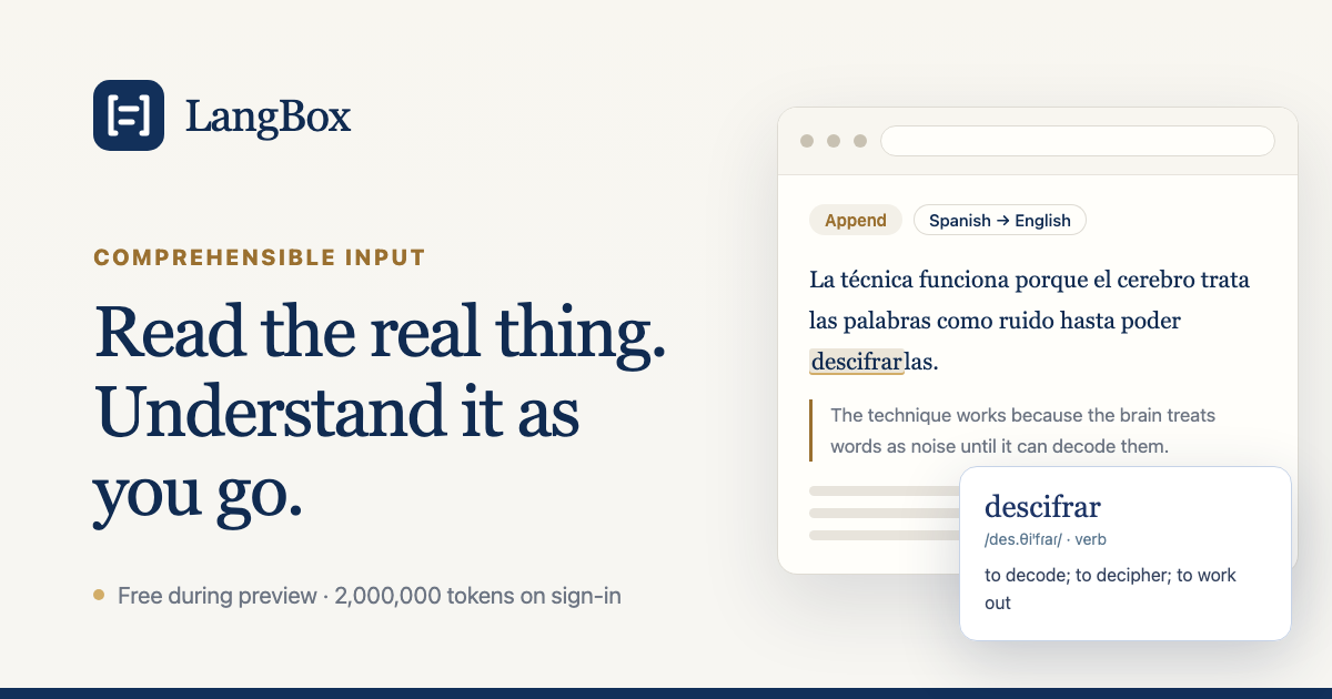 My side project: LangBox, learn languages from the YouTube videos and articles you already like